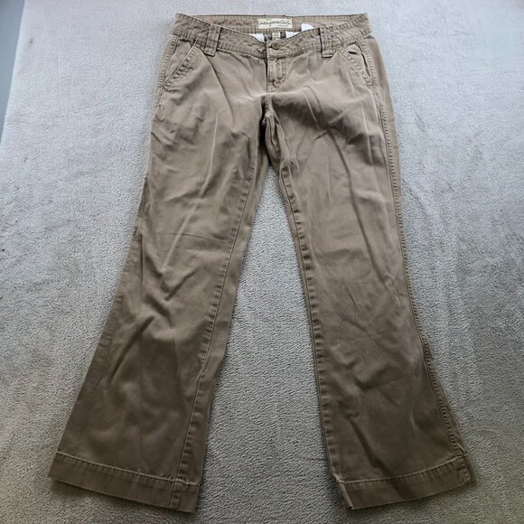 Vintage Aeropostale Womens Pants Size 3/4 Short Khaki Bootcut Casual Classic Tan - Picture 13 of 14